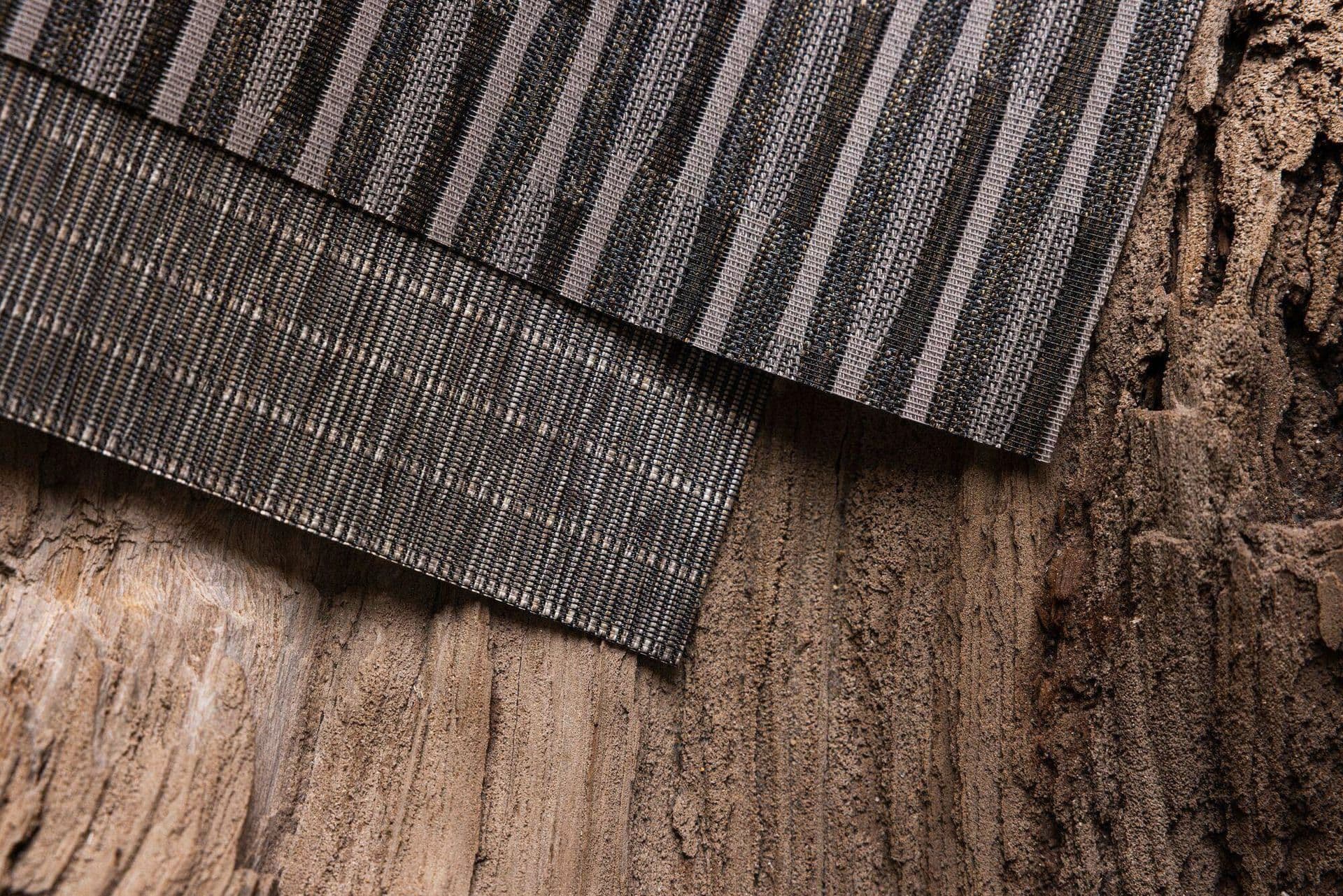 Close-up of a woven natural fibre panel
