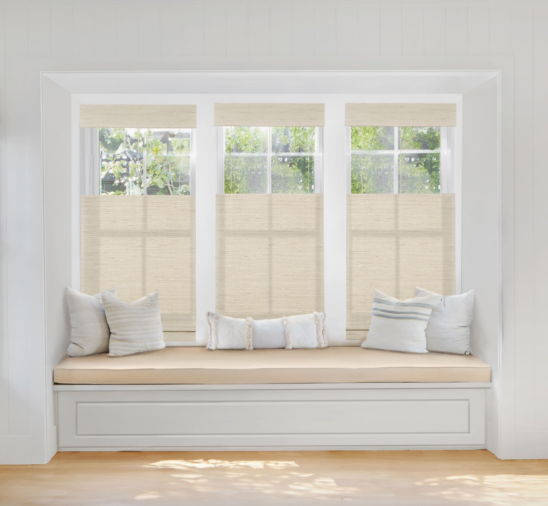 Duval Coconut woven wood shade, top-down bottom-up