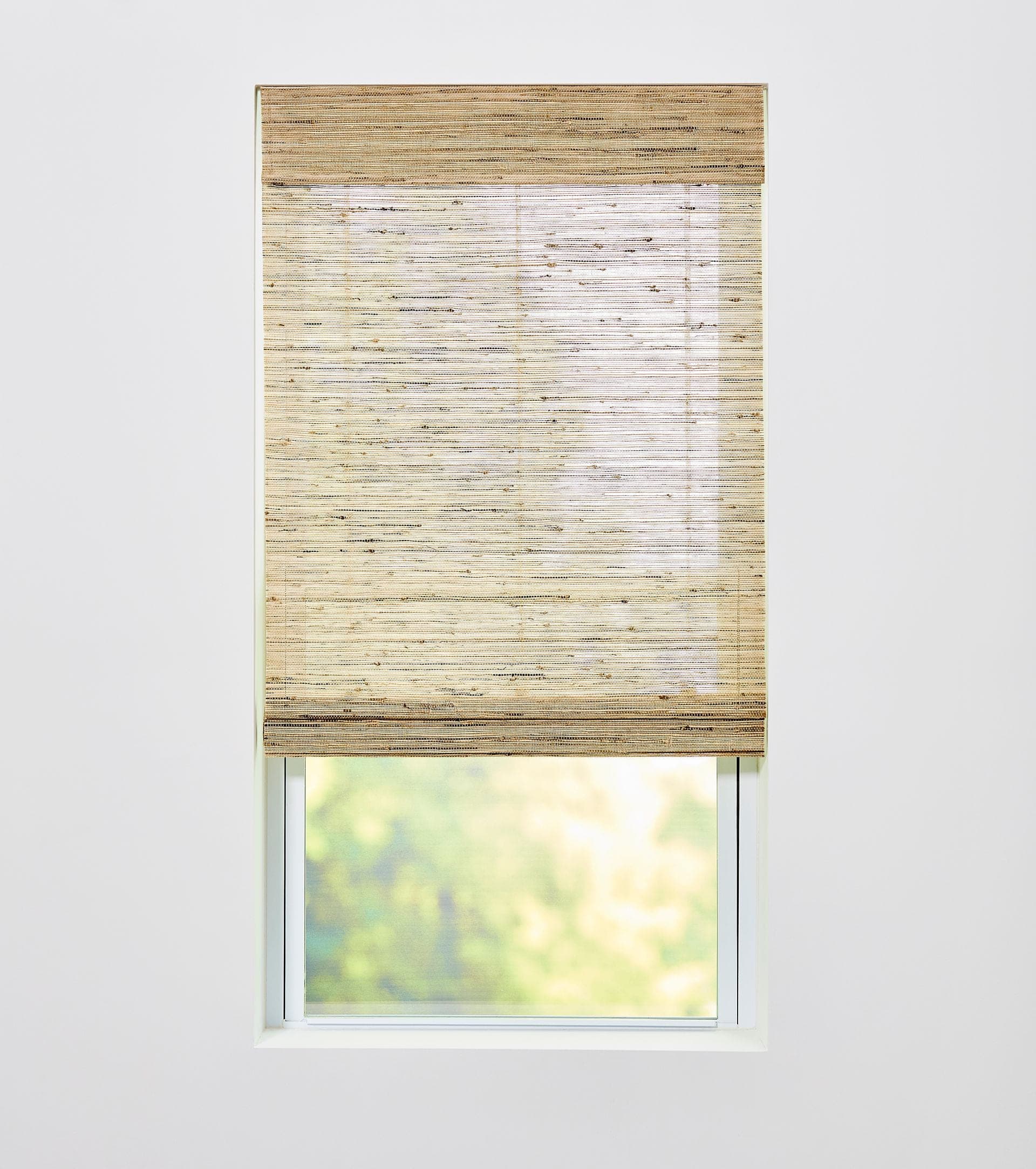 Woven wood shade with no liner