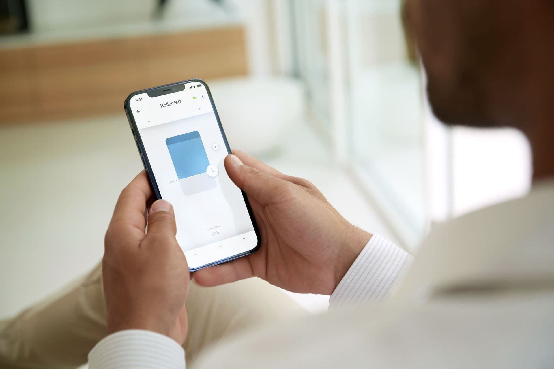 The Motion Blinds app controlling a shade