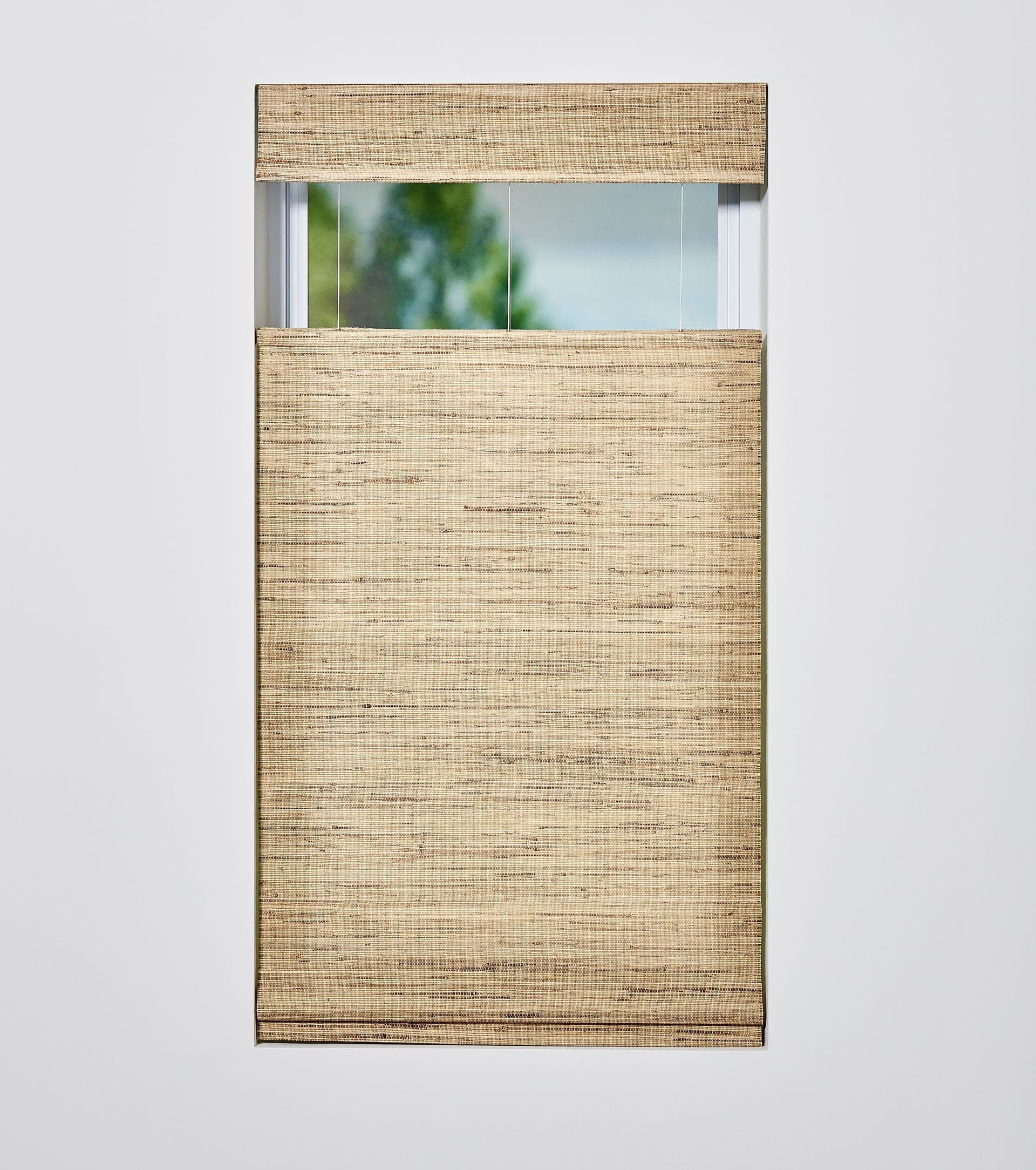 Top-down bottom-up cordless woven wood shade